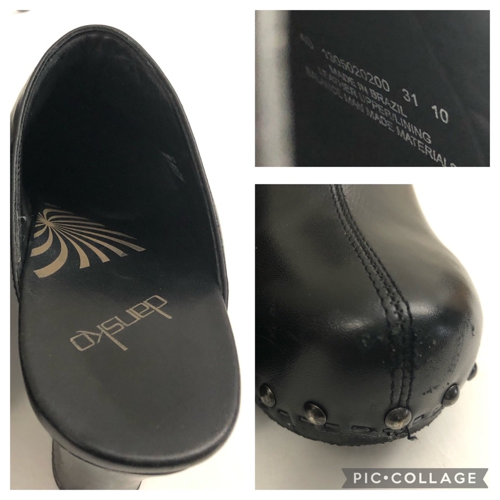 DANSKO Sz 40 Leather Heel Clog Mules - Picture 12 of 14